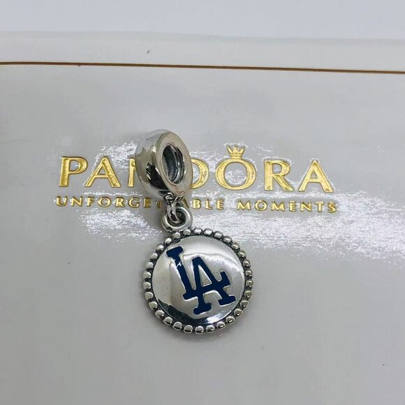 🌞📖Pandora Los Angeles Dodgers Charm Color Dangle Charm - Picture 1 of 5